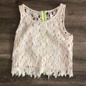 Floral lace long crop top